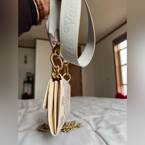 Louis Vuitton Damier Azur Sara Long Wallet & Jacquard strap with coin purse - Picture 6 of 17